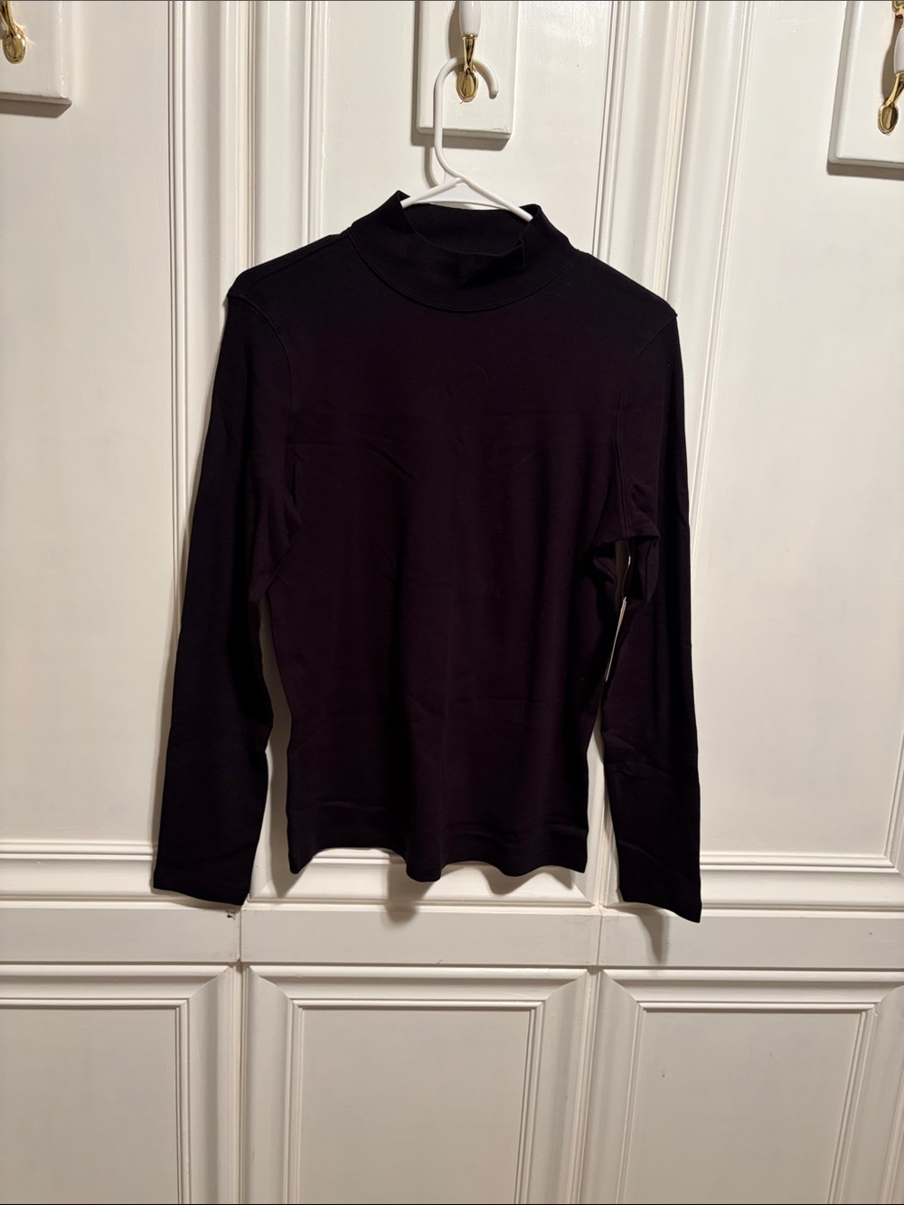 St. John's Bay Black Mock Neck Long Sleeve Sweater